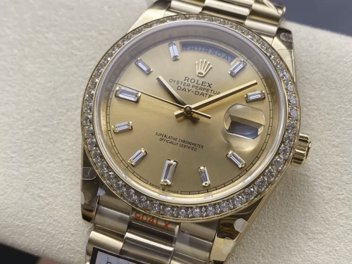 QF공장 롤렉스 데이데이트 샴폐인 다이얼 다이아 베젤 40mm m228238