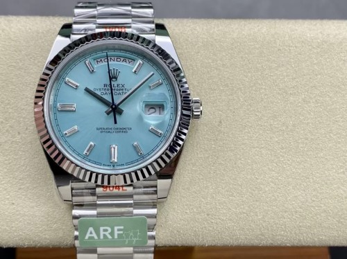 ARF공장 롤렉스 데이데이트 아이스블루 다이얼 바게트다이아 화이트골드 40mm m228236