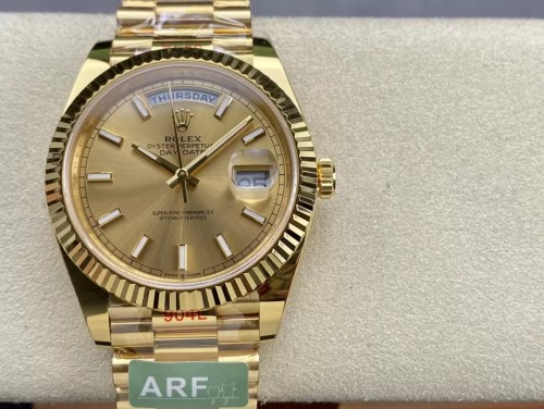 ARF공장 롤렉스 데이데이트 샴폐인 인덱스 다이얼 옐골 40mm m228238