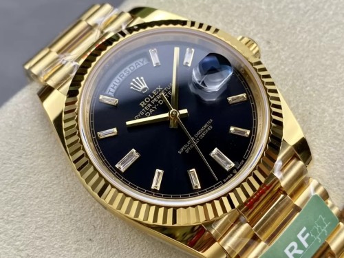 ARF공장 롤렉스 데이데이트 검판 바게트다이아 다이얼 옐골 40mm m228238