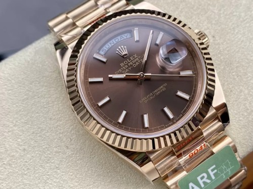 ARF공장 롤렉스 데이데이트 초코판 인덱스 다이얼 로즈골드 금통 40mm m228235