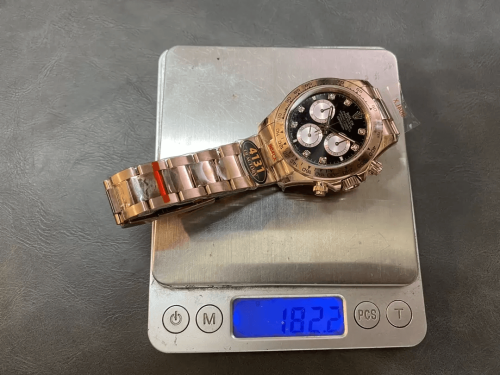 QF공장 텅스텐 롤렉스 데이토나 크로노그래프 블랙 다이얼 8P다이아 RG 금통 40mm (텅스텐 헤비버전) 126506