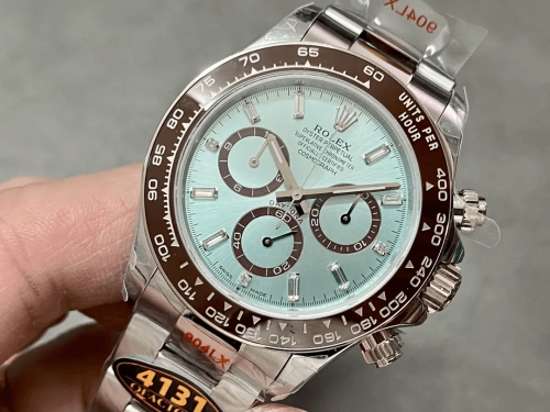 QF공장 롤렉스 데이토나 크로노그래프 아이스블루 다이얼 바게트 다이아 SS 브레이슬릿 40mm (텅스텐 헤비버전) 126506