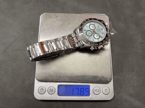 QF공장 롤렉스 데이토나 크로노그래프 아이스블루 다이얼 바게트 다이아 SS 브레이슬릿 40mm (텅스텐 헤비버전) 126506