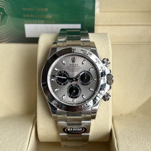 BT공장 롤렉스 데이토나 크로노그래프 그레이 다이얼 바인덱스 SS 브레이슬릿 40mm 116509