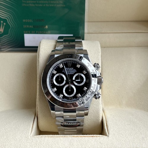BT공장 롤렉스 데이토나 크로노그래프 검판 다이얼 8P다이아 SS 브레이슬릿 40mm 116509