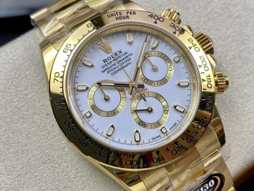 BT공장 롤렉스 데이토나 크로노그래프 화이트 다이얼 바인덱스 YG 금통 40mm 116508