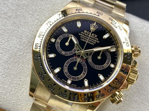 BT공장 롤렉스 데이토나 크로노그래프 검판 다이얼 바인덱스 YG 금통 40mm 116508