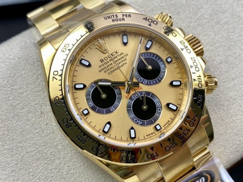 BT공장 롤렉스 데이토나 크로노그래프 옐로우골드 다이얼 바인덱스 YG 금통 40mm 116508