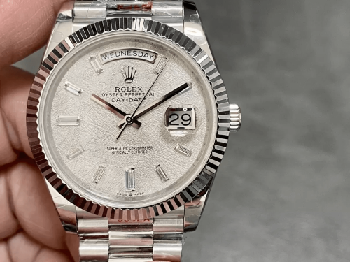 GM공장 롤렉스 데이데이트 운석 다이얼 바게트다이아 40mm V3(텅스텐 헤비 버전) 228239