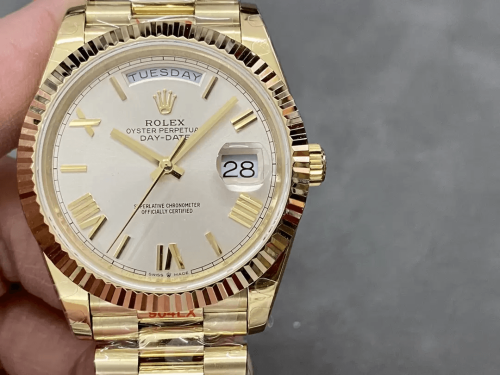GM공장 롤렉스 데이데이트 실버 로만 다이얼 옐로우골드 40mm V3(텅스텐 헤비 버전) 228238
