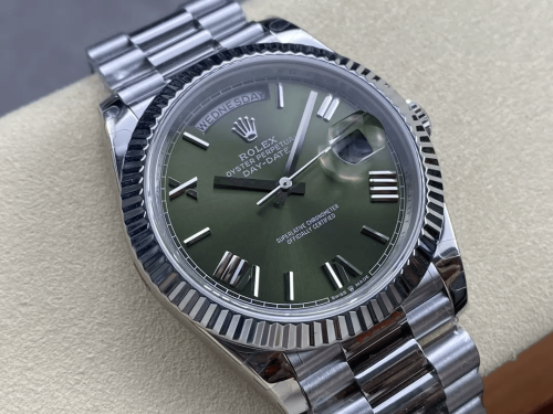 GM공장 롤렉스 데이데이트 올리브그린 로만 다이얼 화이트골드 40mm 228239