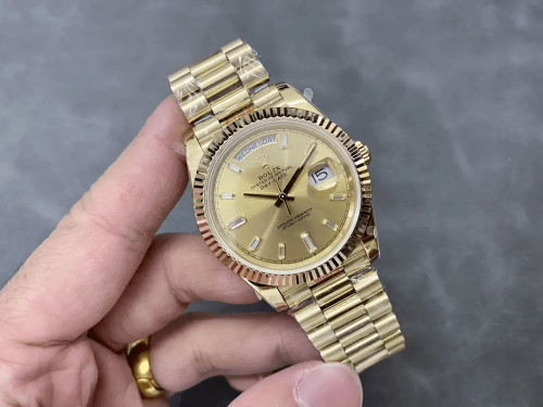 GM공장 롤렉스 데이데이트 샴페인골드 다이얼 바게트다이아 금통 40mm 228238