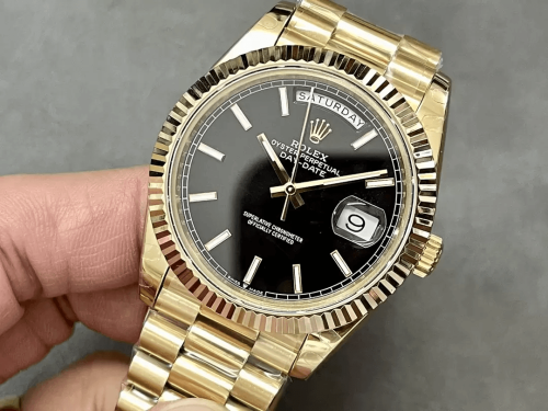 GM공장 롤렉스 데이데이트 블랙 다이얼 옐로우골드 금통 40mm V3(텅스텐 헤비 버전) 228238