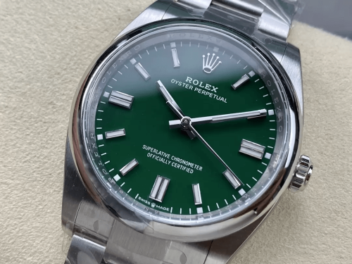 클린공장 롤렉스 오이스터 퍼페츄얼 그린 다이얼 바인덱스 SS 브레이슬릿 36mm 126000