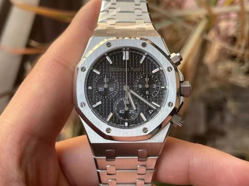 APS공장 오데마피게 로열오크 크로노그래프 블랙 텍스처 다이얼 스틸 SS 브레이슬릿 41mm 26240ST