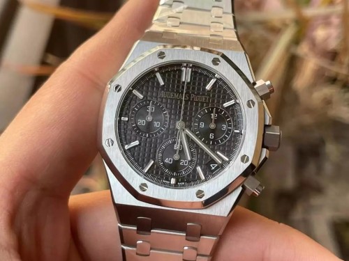 APS공장 오데마피게 로열오크 크로노그래프 블랙 텍스처 다이얼 스틸 SS 브레이슬릿 41mm 26240ST