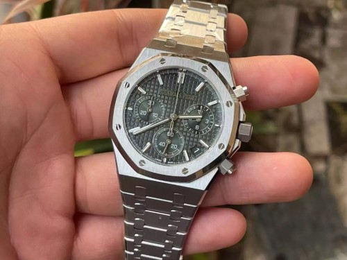 APS공장 오데마피게 로열오크 크로노그래프 그린 텍스처 다이얼 스틸 SS 브레이슬릿 41mm 26240ST