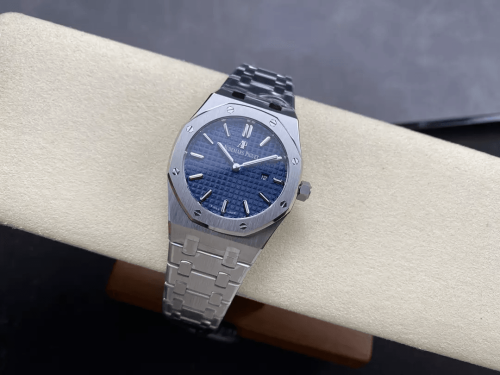 ZF공장 오데마피게 레이디 로얄오크 청판 다이얼 스틸 SS 브레이슬릿 33mm 여성용 67651