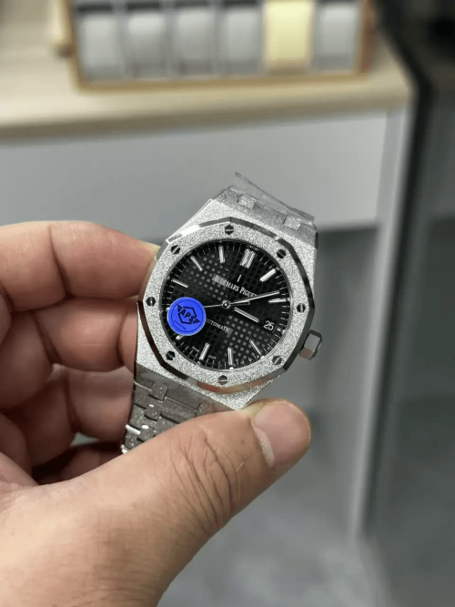 APS공장 오데마피게 로얄오크 프로스트 블랙 다이얼 스틸 SS 브레이슬릿 37mm 15454BC