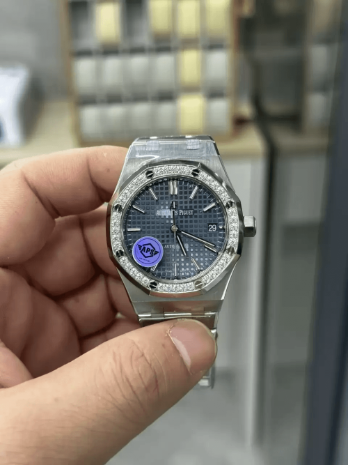 APS공장 오데마피게 로얄오크 블루 다이얼 다이아베젤 스틸 SS 브레이슬릿 37mm 15451