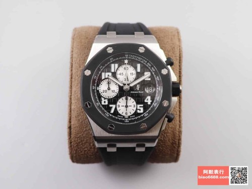 JF공장 오데마피게 로얄오크 오프쇼어 블랙 다이얼 스틸 블랙 러버스트랩 V2 42mm 25940SK