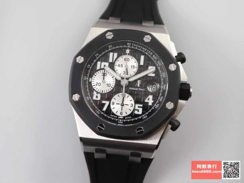 JF공장 오데마피게 로얄오크 오프쇼어 블랙 다이얼 스틸 블랙 러버스트랩 V2 42mm 25940SK