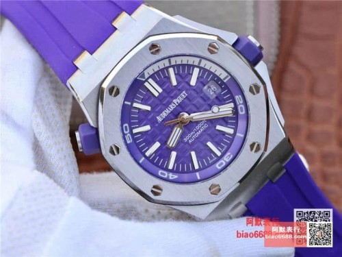 APF공장 오데마피게 로얄오크 오프쇼어 다이버 퍼플 다이얼 러버 스트랩 슈퍼클론 V8 42mm 15710ST