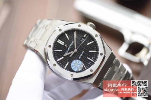 JF공장 오데마피게 로얄오크 블랙 다이얼 스틸 SS 브레이슬릿 V5 41mm 15400ST