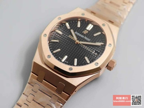 OM공장 오데마피게 로얄오크 블랙 다이얼 로즈골드 금통 41mm 15500OR