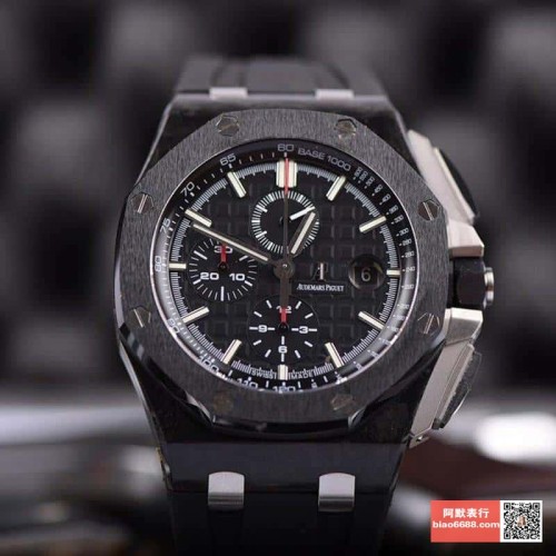 JF공장 오데마피게 로얄오크 오프쇼어 블랙 다이얼 카본 블랙 러버스트랩 44mm 26400AU