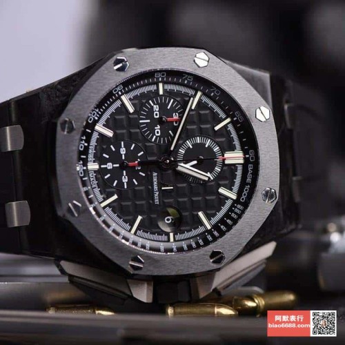JF공장 오데마피게 로얄오크 오프쇼어 블랙 다이얼 카본 블랙 러버스트랩 44mm 26400AU