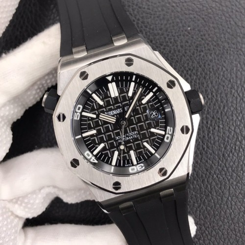 JF공장 오데마피게 로얄오크 오프쇼어 다이버 블랙 다이얼 스틸 블랙 러버스트랩 V10 42mm 15703ST