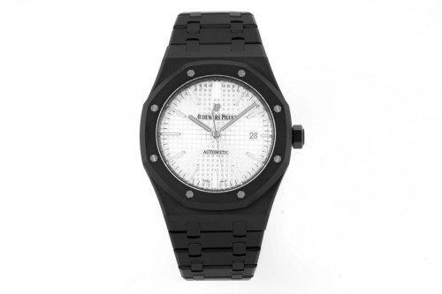 ZF공장 오데마피게 로얄오크 화이트 텍스처 다이얼 DLC 브레이슬릿 41mm 15400ST