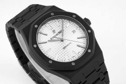 ZF공장 오데마피게 로얄오크 화이트 텍스처 다이얼 DLC 브레이슬릿 41mm 15400ST