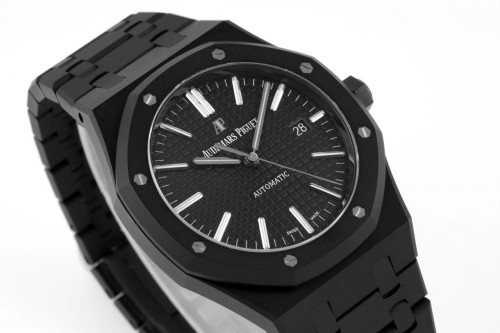 ZF공장 오데마피게 로얄오크 블랙 텍스처 다이얼 DLC 브레이슬릿 41mm 15400ST