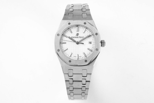 8F공장 오데마피게 로얄오크 레이디 화이트 다이얼 스틸 SS 브레이슬릿 34mm 77351ST