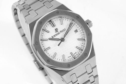 8F공장 오데마피게 로얄오크 레이디 화이트 다이얼 스틸 SS 브레이슬릿 34mm 77351ST