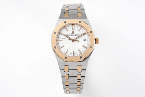 8F공장 오데마피게 로얄오크 레이디 화이트 다이얼 로즈골드 콤비 34mm 77350SR