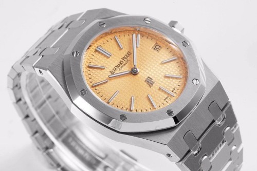KZ공장 오데마피게 로얄오크 골드 텍스처 다이얼 스틸 SS 브레이슬릿 39mm 15202BC