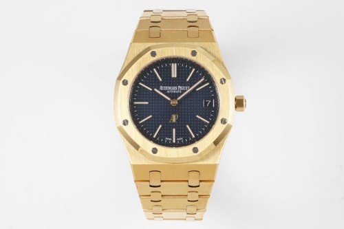 KZ공장 오데마피게 로얄오크 블루 텍스처 다이얼 옐로우골드 금통 39mm 15202BA