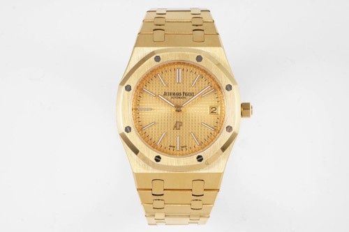 KZ공장 오데마피게 로얄오크 골드 텍스처 다이얼 금통 39mm 15202BA