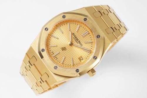 KZ공장 오데마피게 로얄오크 골드 텍스처 다이얼 금통 39mm 15202BA