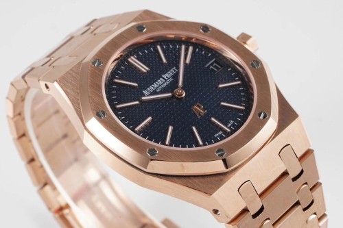 KZ공장 오데마피게 로얄오크 블루 텍스처 다이얼 로즈골드 금통 39mm 15202OR