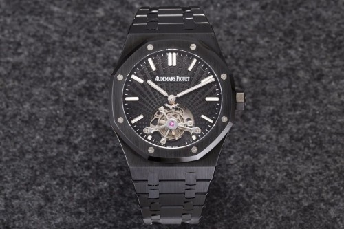 R8공장 오데마피게 로얄오크 투르비옹 엑스트라씬 블랙 다이얼 올블랙 SS 브레이슬릿 V3 41mm 26522CE