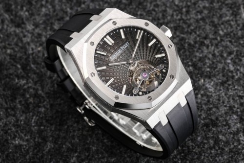 R8공장 오데마피게 로얄오크 투르비옹 블랙 다이얼 다이아베젤 블랙 러버스트랩 V3 41mm 26521BC