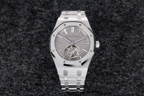 R8공장 오데마피게 로얄오크 플라잉 투르비옹 그레이 다이얼 SS 브레이슬릿 41mm 26530TI