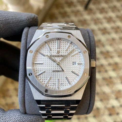 APS공장 오데마피게 로얄오크 화이트 텍스처 다이얼 SS 브레이슬릿 41mm V3 15400ST