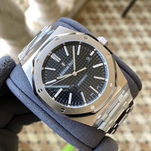 APS공장 오데마피게 로얄오크 블랙 텍스처 다이얼 SS 브레이슬릿 41mm V3 15400ST