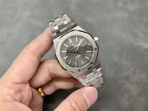 IP공장 오데마피게 로얄오크 그레이 텍스처 다이얼 SS 브레이슬릿 37mm 15450